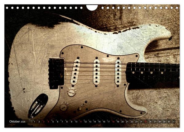 Produktbild: GITARREN Vintage Art (Wandkalender 2026 DIN A4 quer), CALVENDO Monatskalender
