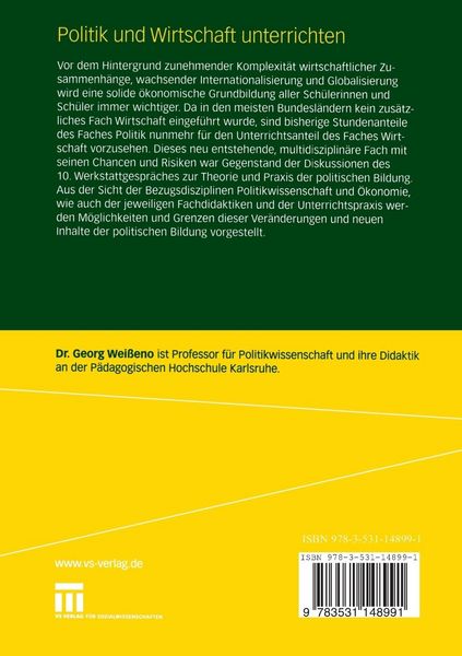 Produktbild: Politik und Wirtschaft unterrichten
