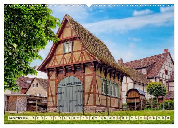 Produktbild: Bodenwerder - entz&uuml;ckende M&uuml;nchhausen-Stadt an der Oberweser (hochwertiger Premium Wandkalender 2026 DIN A2 quer), Kunstdruck in Hochglanz