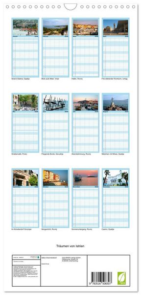 Produktbild: Familienplaner 2026 - Tr&auml;umen von Istrien mit 5 Spalten (Wandkalender, 21 x 45 cm) CALVENDO