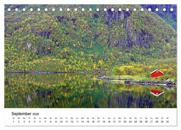 Produktbild: Norwegen 2026 - vom Fjord zum Fjell (Tischkalender 2026 DIN A5 quer), CALVENDO Monatskalender
