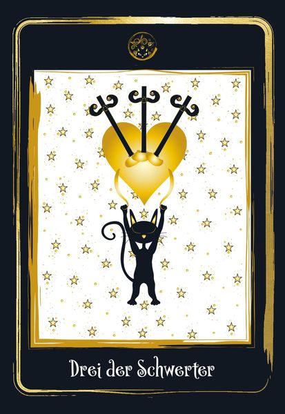 Produktbild: Golden Black Cat Tarot - Hochwertige St&uuml;lpdeckelschachtel mit Goldfolie