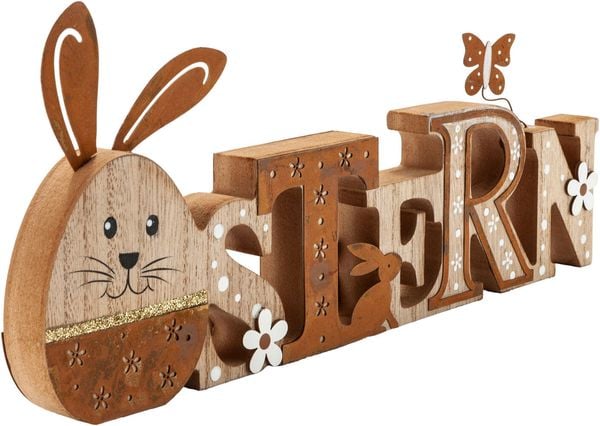 Deko-Schriftzug "Ostern Natur" aus Holz