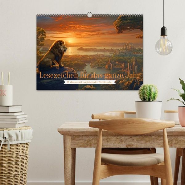 Produktbild: Lesezeichen f&uuml;r das ganze Jahr - 12 Monate mit inspirierender Weltliteratur (Wandkalender 2027 DIN A3 quer), CALVENDO Monatskalender