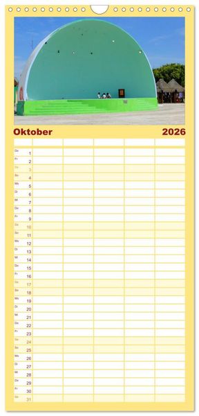 Produktbild: Familienplaner 2026 - Mexiko - Land der Farben mit 5 Spalten (Wandkalender, 21 x 45 cm) CALVENDO
