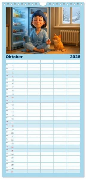 Produktbild: Familienplaner 2026 - K&auml;lteanbeter mit 5 Spalten (Wandkalender, 21 x 45 cm) CALVENDO