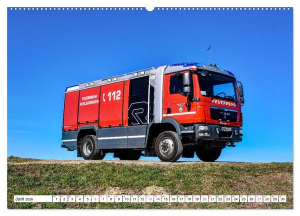 Produktbild: Feuerwehrfahrzeuge (Wandkalender 2026 DIN A2 quer), CALVENDO Monatskalender