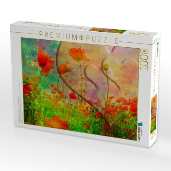 Produktbild: CALVENDO Puzzle FANTASIEWELT Mohnblumenwiese mit Herzen II | 1000 Teile Lege-Gr&ouml;&szlig;e 64x48cm Foto-Puzzle f&uuml;r gl&uuml;ckliche Stunden