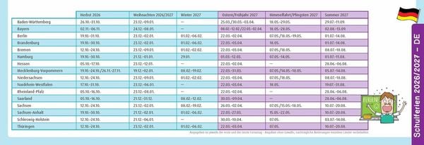 Produktbild: Der Wochen-Tischkalender f&uuml;r das Schuljahr 2026/2027