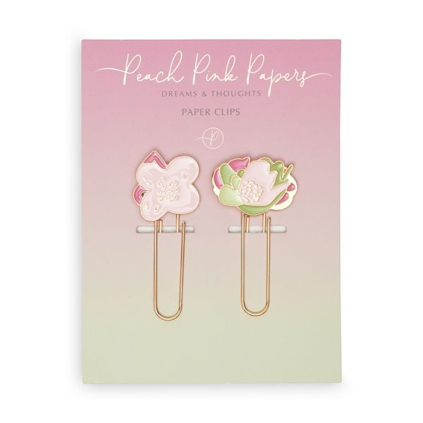 Produktbild: Metall-Clips 2er Set Blumen, Pink Matcha
