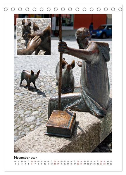 Produktbild: Wangen im Allg&auml;u und seine sch&ouml;nen Brunnen (Tischkalender 2027 DIN A5 hoch), CALVENDO Monatskalender