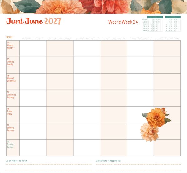 Produktbild: Familienwochenkalender Flowers 2027