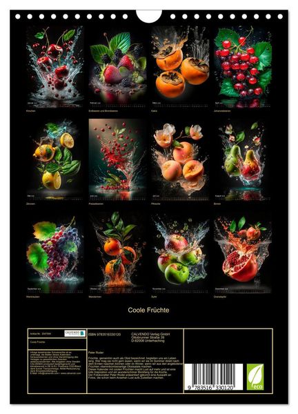 Produktbild: Coole Fr&uuml;chte (Wandkalender 2026 DIN A4 hoch), CALVENDO Monatskalender