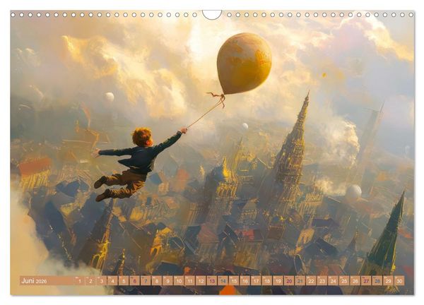 Produktbild: Vertr&auml;umte Begegnungen - Kinderkalender (Wandkalender 2026 DIN A3 quer), CALVENDO Monatskalender