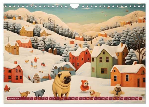 Produktbild: Boteros Hunde - Kunstvoller Kalender im Stile des Boterismo (Wandkalender 2026 DIN A4 quer), CALVENDO Monatskalender
