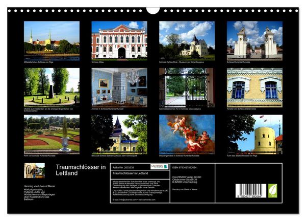 Produktbild: Traumschl&ouml;sser in Lettland (Wandkalender 2026 DIN A3 quer), CALVENDO Monatskalender