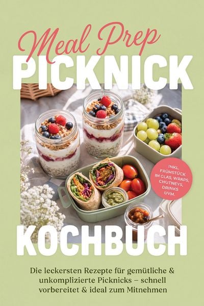Produktbild: Meal Prep Picknick Kochbuch: Die leckersten Rezepte f&uuml;r gem&uuml;tliche & unkomplizierte Picknicks - schnell vorbereitet & ideal zum Mitnehmen - inkl. Fr&uuml;h