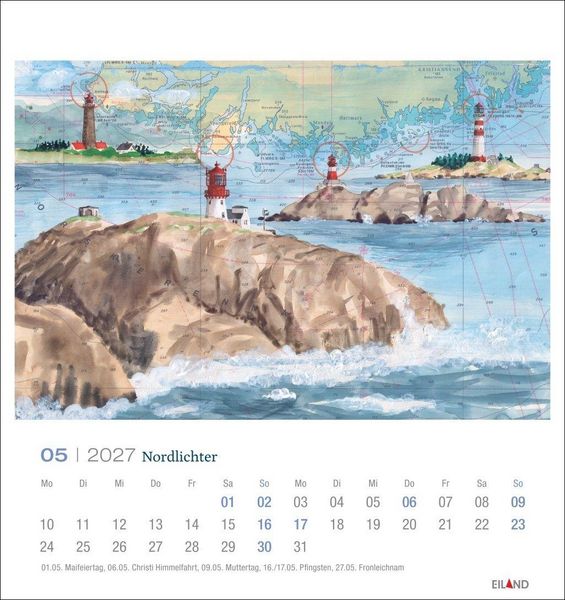 Produktbild: Nordlichter - See(h)karten Postkartenkalender 2027