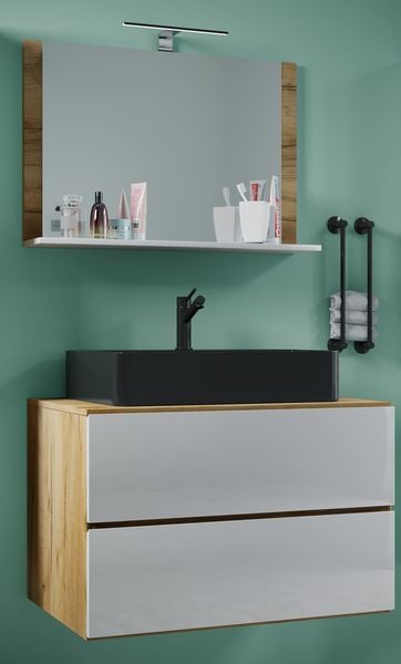 Produktbild: 3-tlg Waschtisch Badm&ouml;bel Lendas 80 cm M Schublade