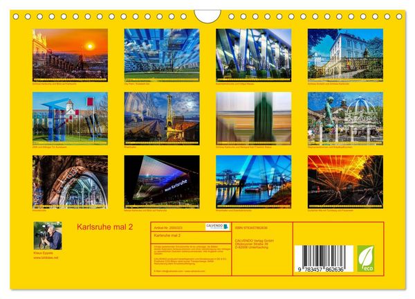 Produktbild: Karlsruhe mal 2 (Wandkalender 2026 DIN A4 quer), CALVENDO Monatskalender