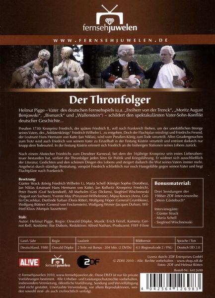 Produktbild: Der Thronfolger - Die harten Jugendjahre von Friedrich dem Gro&szlig;en von Preu&szlig;en [2 DVDs]