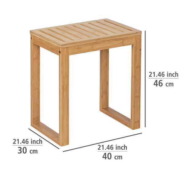 Produktbild: Badhocker Mod. Bamboo, Hocker aus Bambus