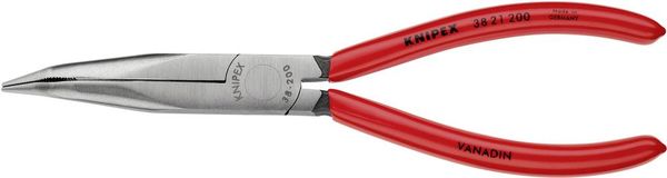 Produktbild: Knipex 38 21 200 Elektronik- u. Feinmechanik Flachrundzange 40&deg; gebogen Vanadium Elektrostahl 200 mm