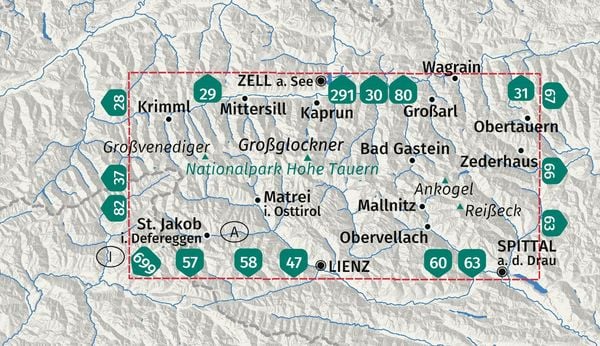 Produktbild: KOMPASS Wanderkarten-Set 50 Nationalpark Hohe Tauern, Gro&szlig;venediger, Gro&szlig;glockner, Ankogel (3 Karten) 1:50.000