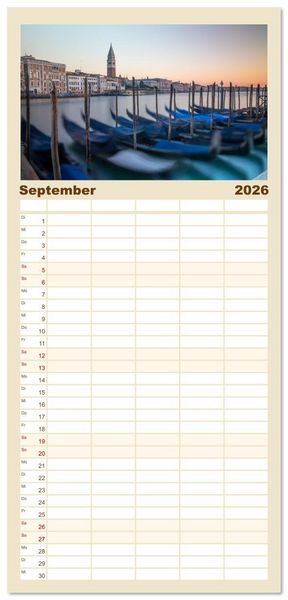 Produktbild: Familienplaner 2026 - Italien - zwischen Dolomiten und Amalfik&uuml;ste mit 5 Spalten (Wandkalender, 21 x 45 cm) CALVENDO