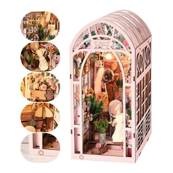 Produktbild: FiguredArt YM06 - DIY Book Nook, Mini Gew&auml;chshaus, Puzzle 167 Teile, Miniatur-Diorama