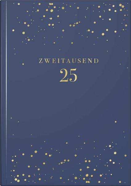 Rido/idé 7021503725 Buchkalender Young Line (2025) 'Starry Night'| 2 Seiten = 1 Woche| A5| 160 Seiten| Kunstleder-Einban