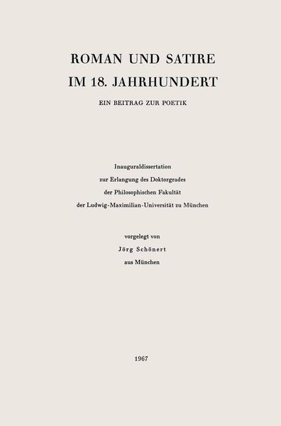 Produktbild: Roman und Satire im 18.Jahrhundert