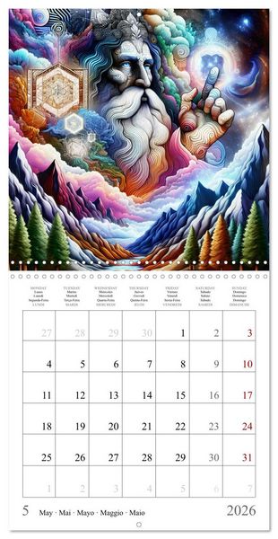 Produktbild: Sp&eacute;cialistes spirituels (Calendrier mural carr&eacute; 2026 30x30 cm) Calendrier double avec une page pour vos prises de notes