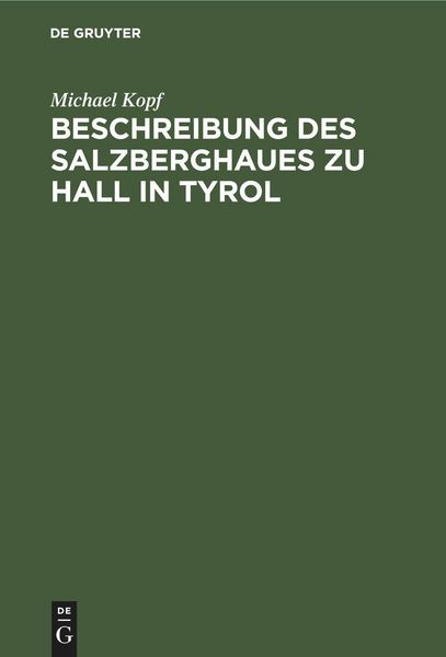 Produktbild: Beschreibung des Salzberghaues zu Hall in Tyrol