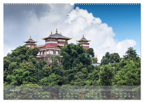 Produktbild: Buddhistische Kl&ouml;ster im Himalaya (hochwertiger Premium Wandkalender 2026 DIN A2 quer), Kunstdruck in Hochglanz