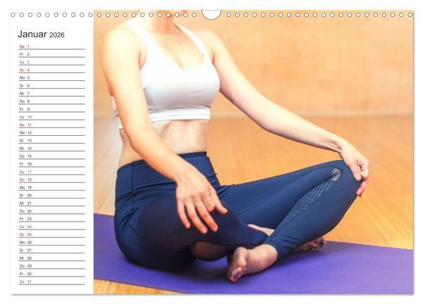 Produktbild: Yoga-&Uuml;bungen. Geschmeidig werden und bleiben! (Wandkalender 2026 DIN A3 quer), CALVENDO Monatskalender