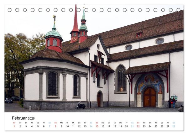 Produktbild: LUZERN Wo sich Reuss und Vierwaldst&auml;ttersee begegnen (Tischkalender 2026 DIN A5 quer), CALVENDO Monatskalender