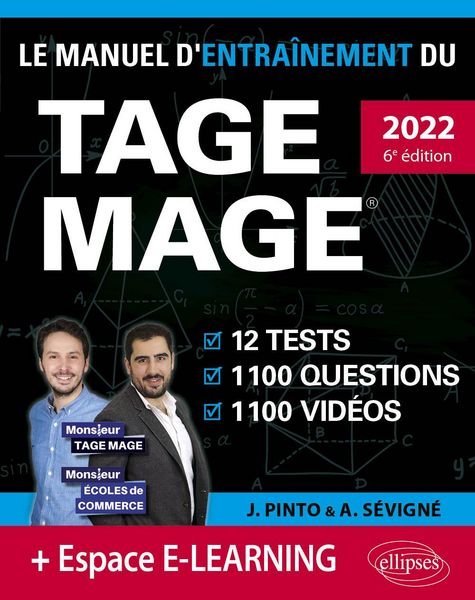 Produktbild: Le Manuel d'Entra&icirc;nement du TAGE MAGE - 12 tests blancs + 1100 questions + 1100 vid&eacute;os