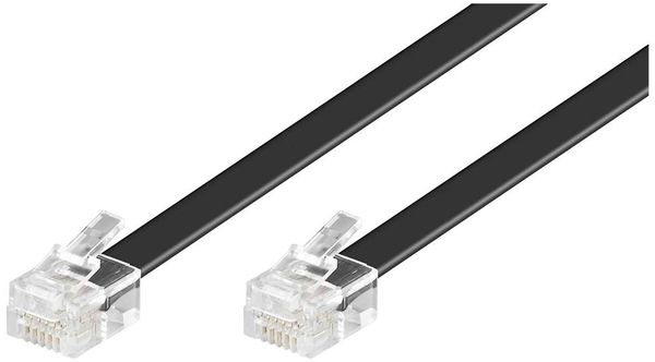Produktbild: Goobay Telefon (analog) Kabel [1x RJ12-Stecker - 1x RJ12-Stecker] 10.00m Schwarz