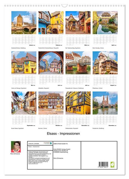 Produktbild: Elsass - Impressionen (Wandkalender 2026 DIN A2 hoch), CALVENDO Monatskalender