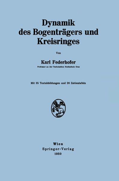 Produktbild: Dynamik des Bogentr&auml;gers und Kreisringes