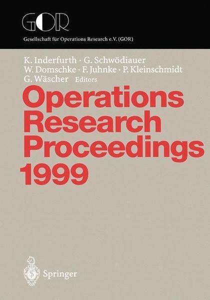Produktbild: Operations Research Proceedings 1999