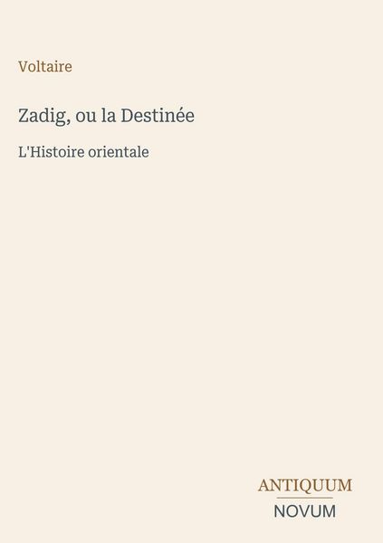 Produktbild: Zadig, ou la Destin&eacute;e