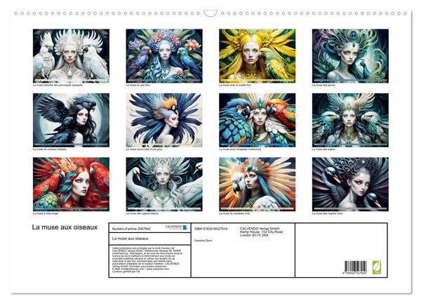Produktbild: La muse aux oiseaux (Calendrier mural 2026 DIN A2 vertical), CALVENDO calendrier mensuel