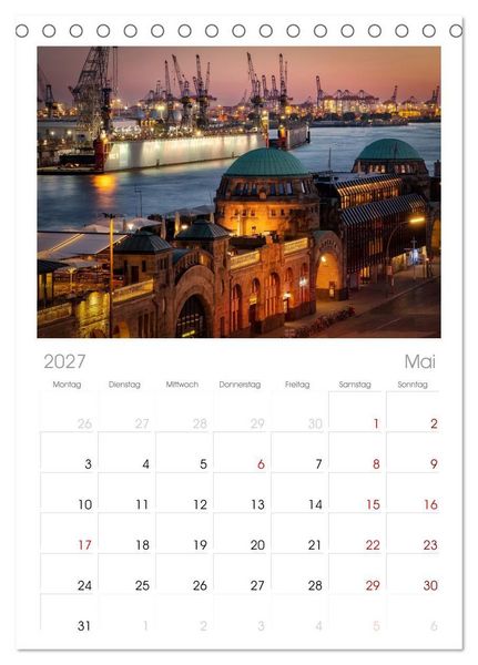 Produktbild: Tischplaner 2027 - Magic Nights Hamburg (A5 Tischkalender zum Aufstellen) CALVENDO