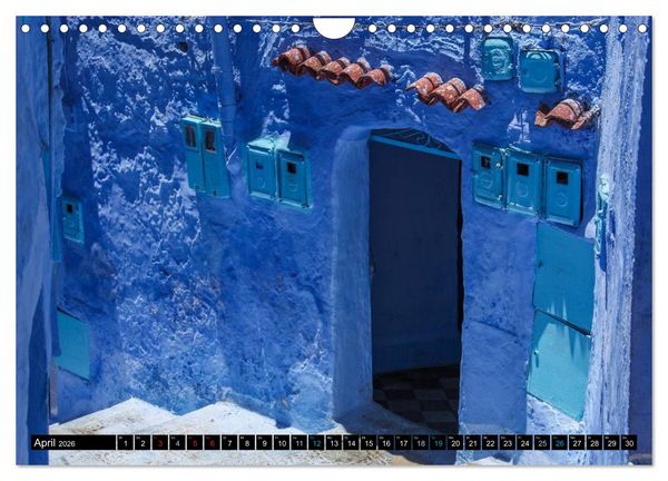 Produktbild: Chefchaouen - Sinfonie in Blau und Wei&szlig; (Wandkalender 2026 DIN A4 quer), CALVENDO Monatskalender