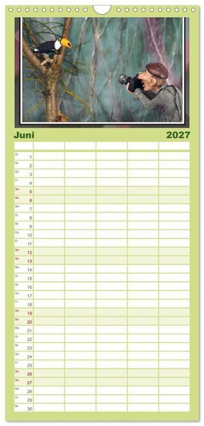 Produktbild: Familienplaner 2027 - Fotograf auf Pirsch - ein Kinderkalender mit 5 Spalten (Wandkalender, 21 x 45 cm) CALVENDO