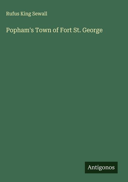 Produktbild: Popham's Town of Fort St. George