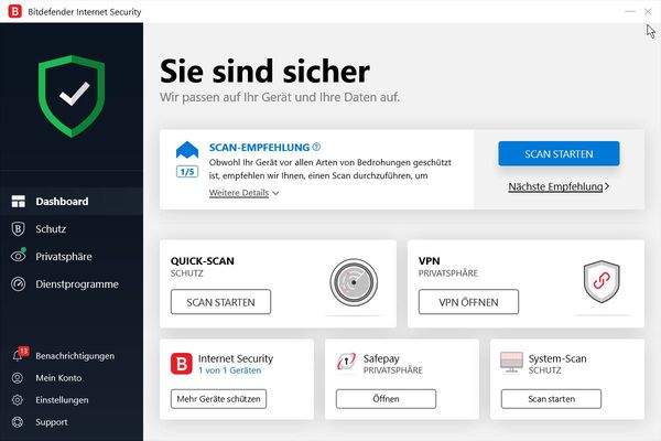 Bitdefender Internet Security (10 Geräte I 18 Monate) (CIAB)