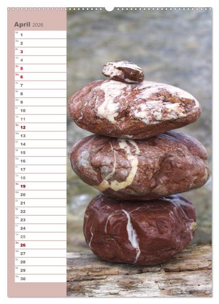 Produktbild: Steinmanderl - Der Steinm&auml;nnchen Geburtstagskalender (Wandkalender 2026 DIN A2 hoch), CALVENDO Monatskalender